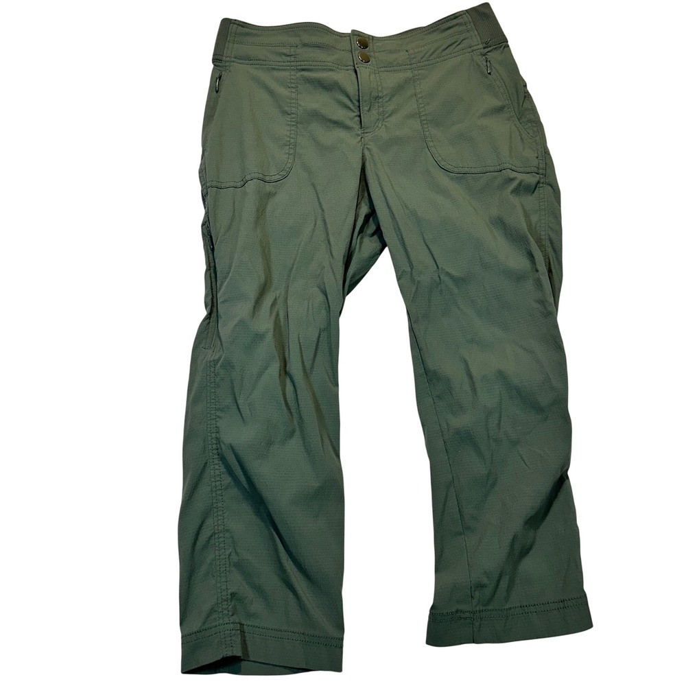 Athleta Trekkie Capri Women 6 Olive Green Hiking Gorpcore Outdoor Pants